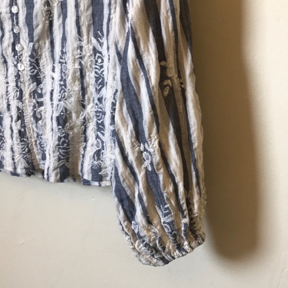 MISA Los Angeles • Embroidered Peasant Cotton Top - Picture 5 of 11